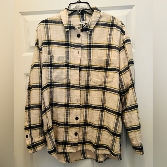 NWOT Madewell Oversized Ex-Boyfriend Shacket in “Caney Plaid” Pattern. - Picture 6 of 16